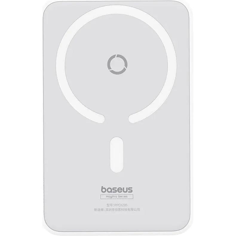 Павербанк BASEUS MagPro з бездротовою зарядкою Qi 15 W Magnetic Bracket 5000 mAh 20 W White (P10064101223-00)