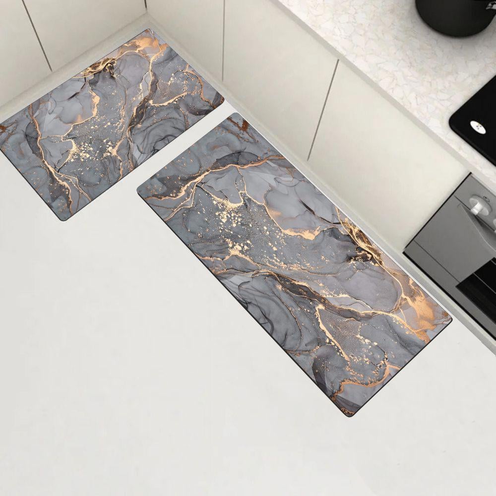 Набор ковриков для ванной и кухни Aquarius диатомитовых мрамор 50х80 см/50х120 см Серый (300161)
