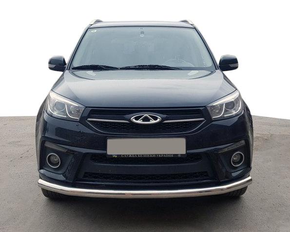 Передняя защита ST008 CAN для Chery Tiggo 3 нержавеющая сталь Хром