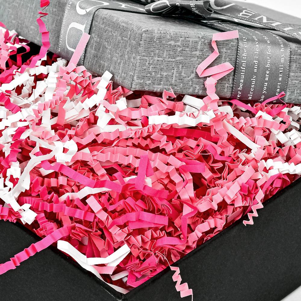 Декоративный бумажный наполнитель для подарочных коробок 30 г Pink/White (22091873) - фото 2