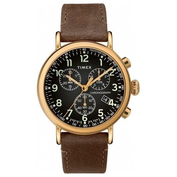 Наручний годинник чоловічий Timex Standard Chrono кварцевий Gold (Tx2t20900) - фото 2