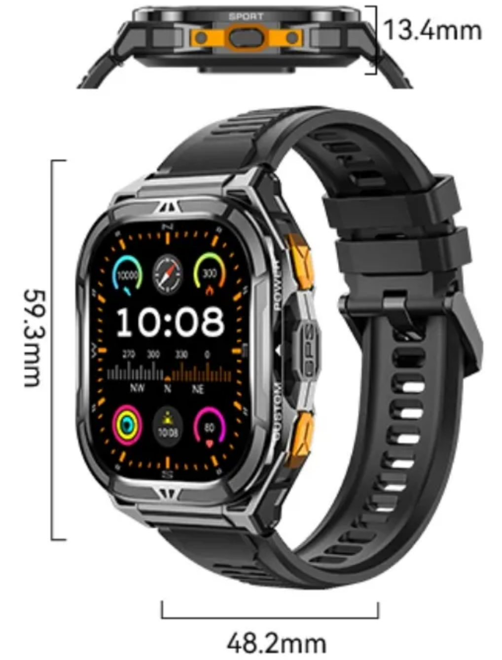 Смарт-часы Glory Tank X5 Special Edition Black — фото 10