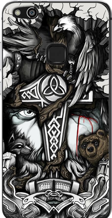 Чехол на Huawei P10 Lite Тату Викинг (4098u-896-42517)