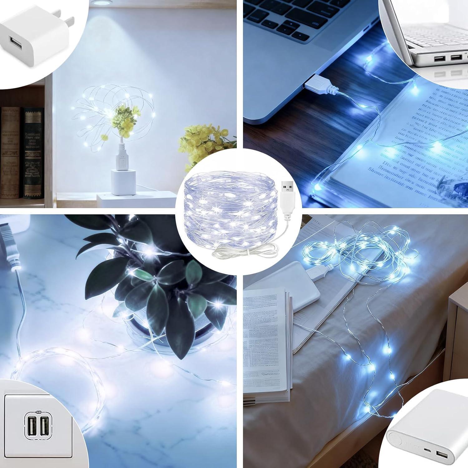 Гірлянда-нитка світлодіодна Краплі роси 5 м 50 LED-ламп USB Білий (3000003893) - фото 9 Гірлянда-нитка світлодіодна Краплі роси 5 м 50 LED-ламп USB Білий (3000003893) - фото 9