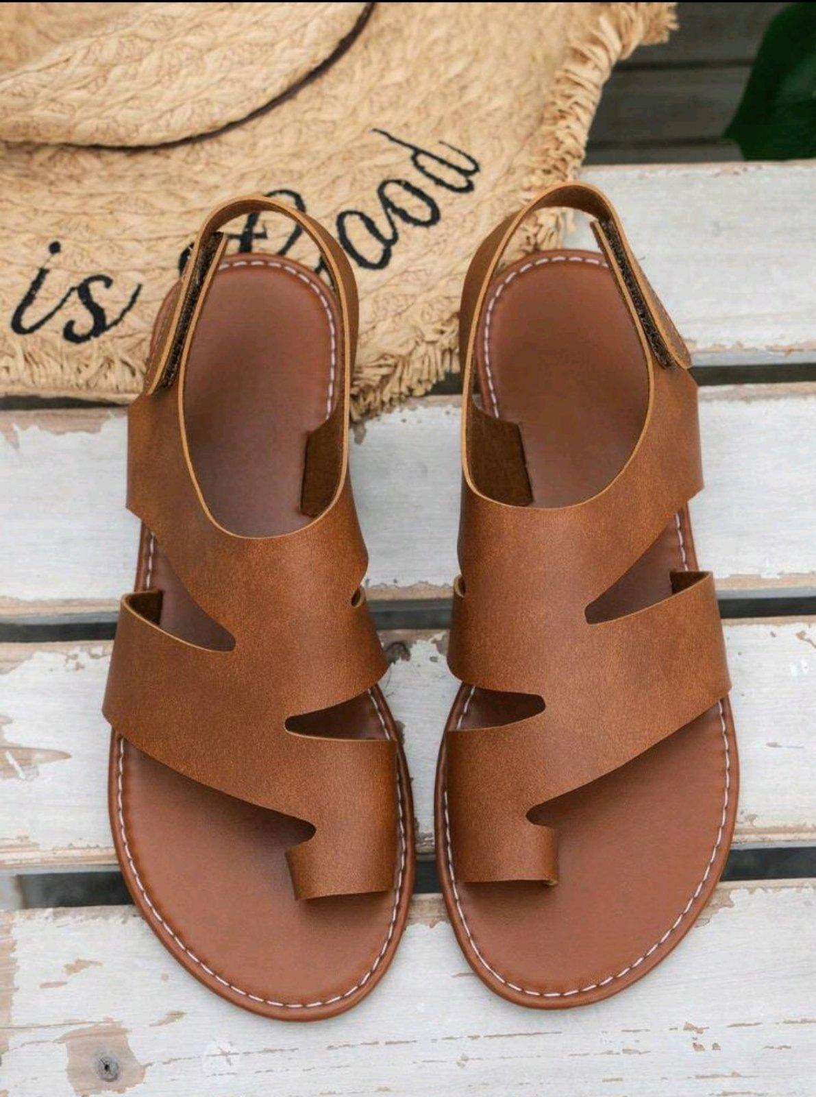 Сандали женские Split Toe Soft Comfortable р. 39 24,78 см Коричневый (27232909)