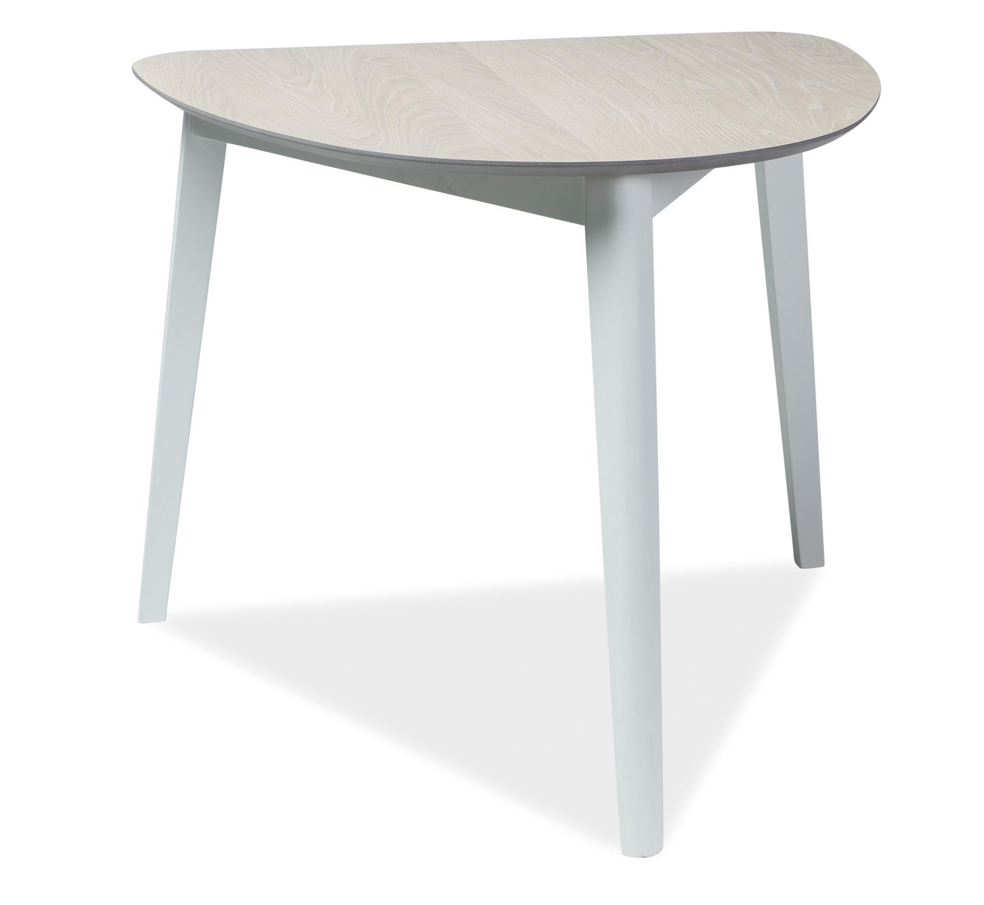 Стол обеденный Signal Karl 80х90 Дуб беленый/Белый