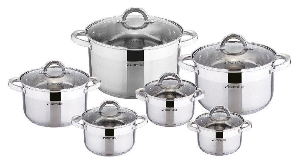 Набор кастрюль из нержавеющей стали Kamille KM-5638S 12 пр. (2375970707)