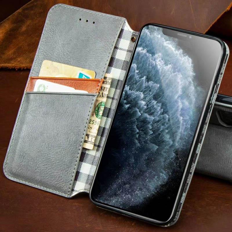 Кожаный чехол книжка GETMAN Cubic (PU) для Xiaomi Redmi 9 Серый - фото 2