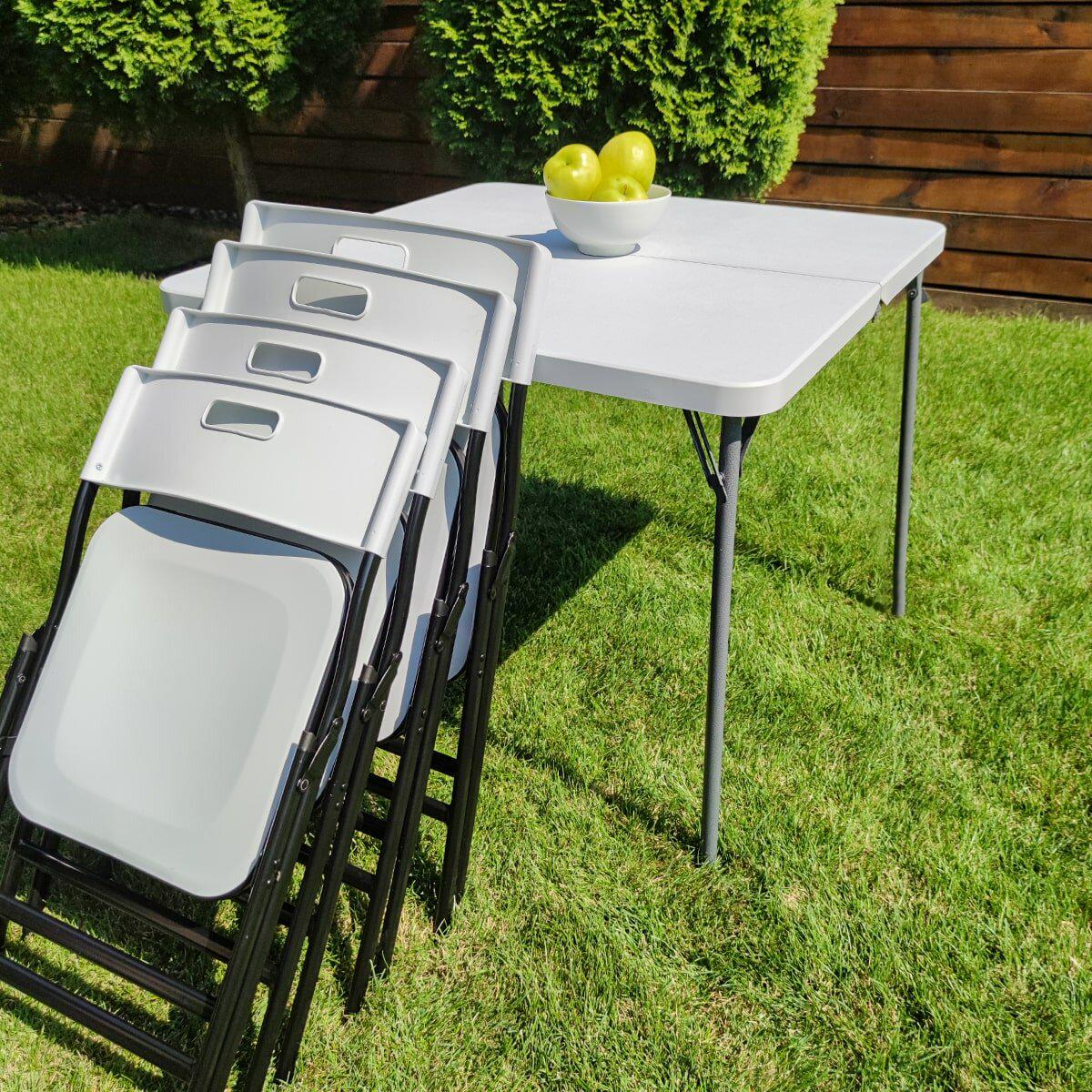 Стіл і 4 стільця складані Білий (SW-00001540) - фото 5