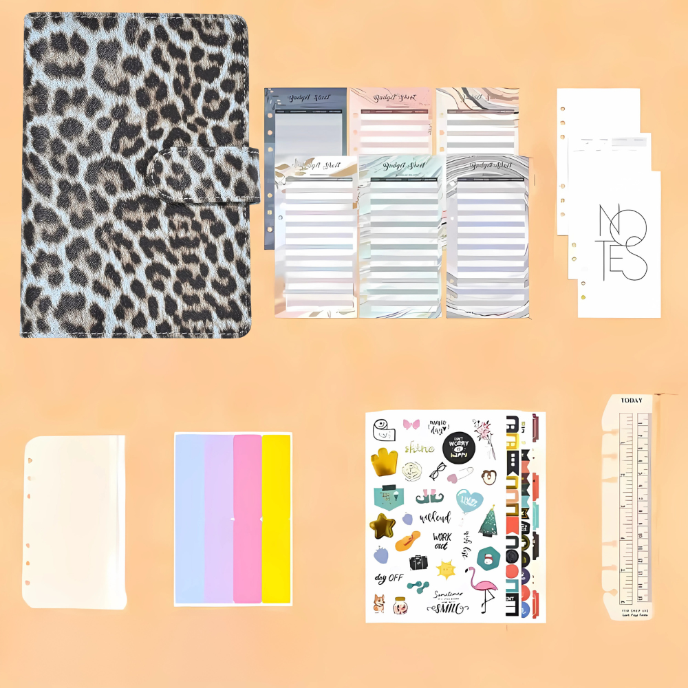 Блокнот-планер для грошей бюджету та зберігання фінансів з синім відтінком формат А6 Леопардовий - фото 5 Блокнот-планер для грошей бюджету та зберігання фінансів з синім відтінком формат А6 Леопардовий - фото 5