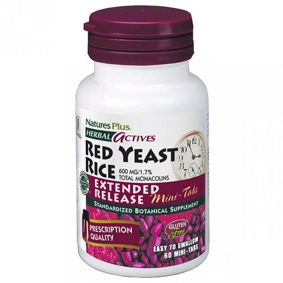 Червоний рис Nature's Plus Herbal Actives Red Yeast Rice 600 мг 60 Mini Tabs