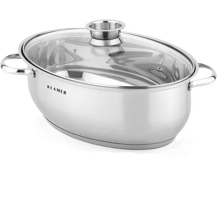 Жаровня зі скляною кришкою овальна Klamer 8,5 л (2650585)