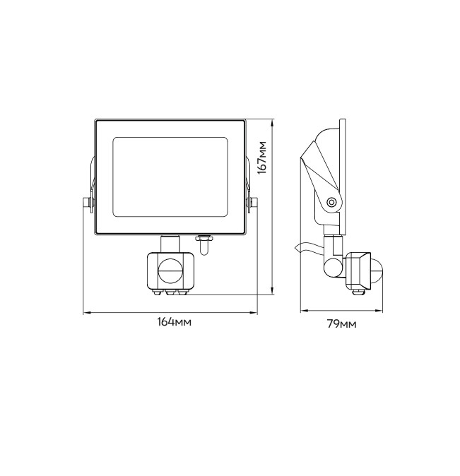 Прожектор светодиодный Standart с датчиком движения 30W 6500K SMD (s1410193) - фото 2