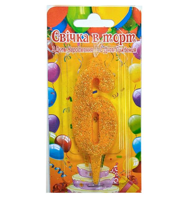 Свечи цифры в торт 6 Golg
