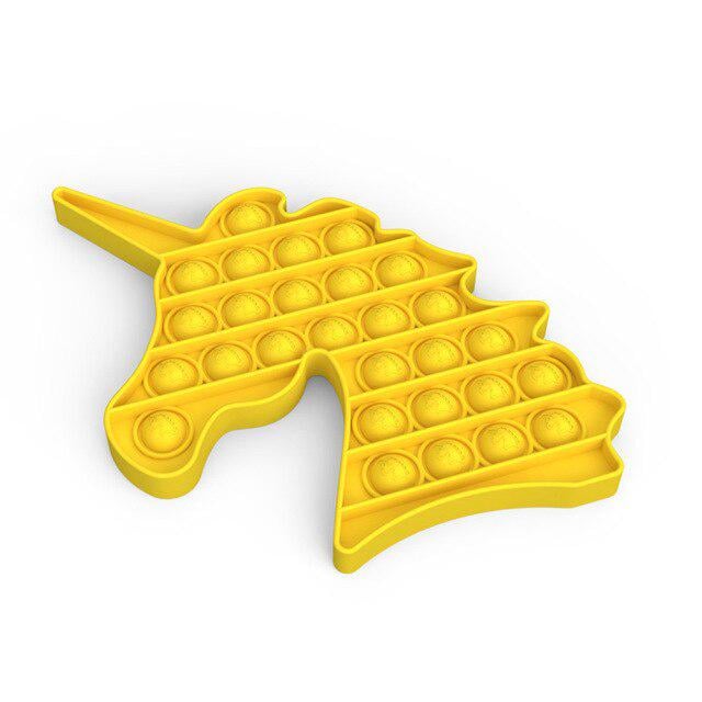 Сенсорная силиконовая игрушка пупырка антистресс Pop It фиджет Желтый единорог