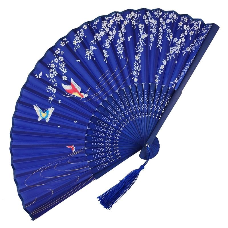 Веер деревянный 21х37 см Синий (C3283)