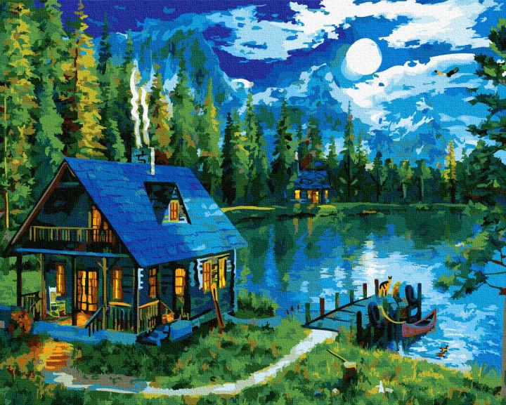 Картина по номерам Rainbow Art Ночь на озере (GX34418-RA)