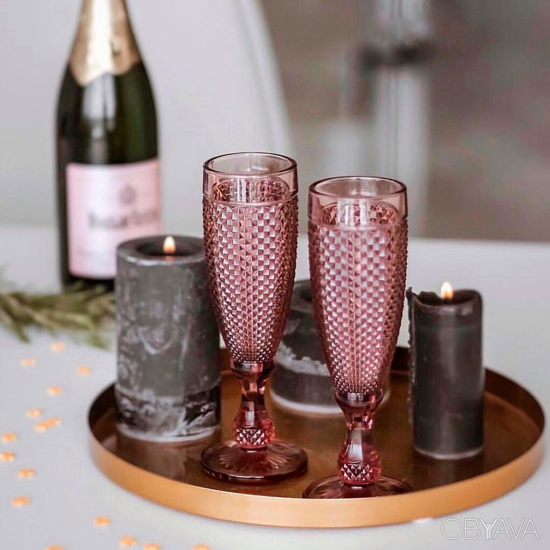 Бокал Амбер для шампанського вінтажний 150 мл Рожевий (21-34215-15-3) - фото 4 Бокал Амбер для шампанського вінтажний 150 мл Рожевий (21-34215-15-3) - фото 4