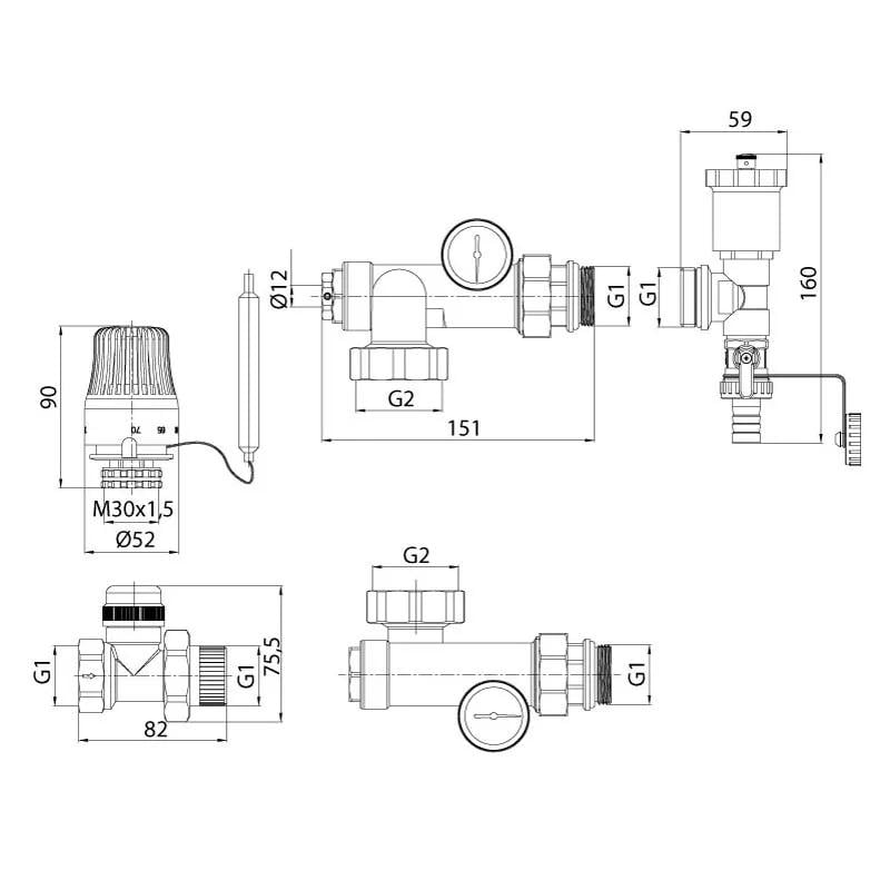 Смесительная группа для теплого пола ITAL MG1-A 1"х3/4" (215338) - фото 5