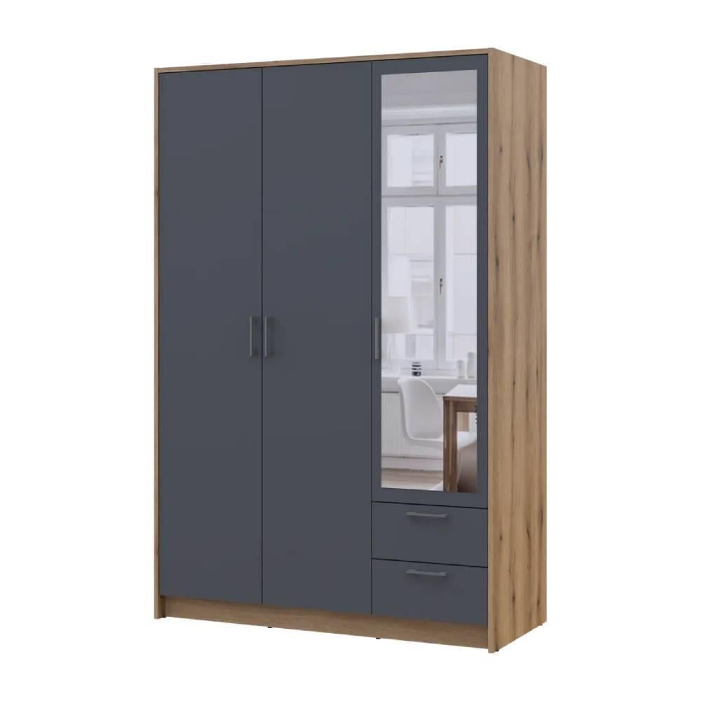 Шафа для одягу Doros Ронді з дзеркалом 3ДСП DRS-011670 121х52х195 см Дуб Артизан/Графіт (80737816) Шафа для одягу Doros Ронді з дзеркалом 3ДСП DRS-011670 121х52х195 см Дуб Артизан/Графіт (80737816)