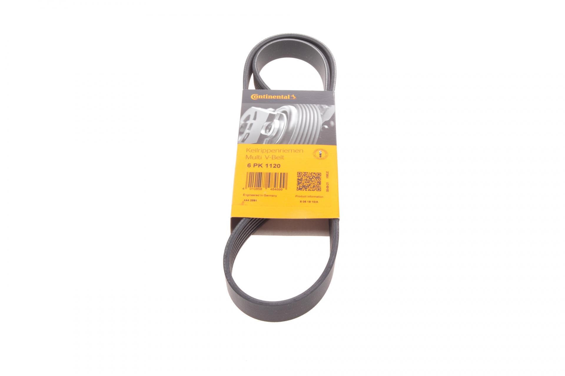 Ремень генератора Continental для Skoda Octavia/VW Golf 1.6-2.0/1.9TDI 97-13/Passat B6/B7 1.8-2.0TSI/T5 1.9TDI 03-15 (6PK1120)
