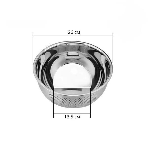 Миска-друшляк 26x12,8 см 4,5 л (C01690) - фото 11