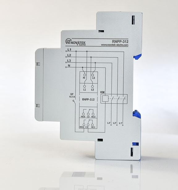 Реле напряжения трехфазное и контроля фаз Новатек РНПП-312 (14970146) - фото 4
