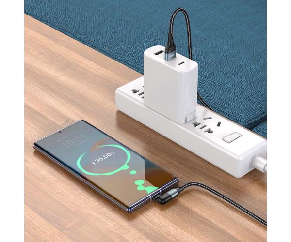 Кабель Hoco U100 Orbit USB Type-C DATA 1,2 м Черный - фото 3