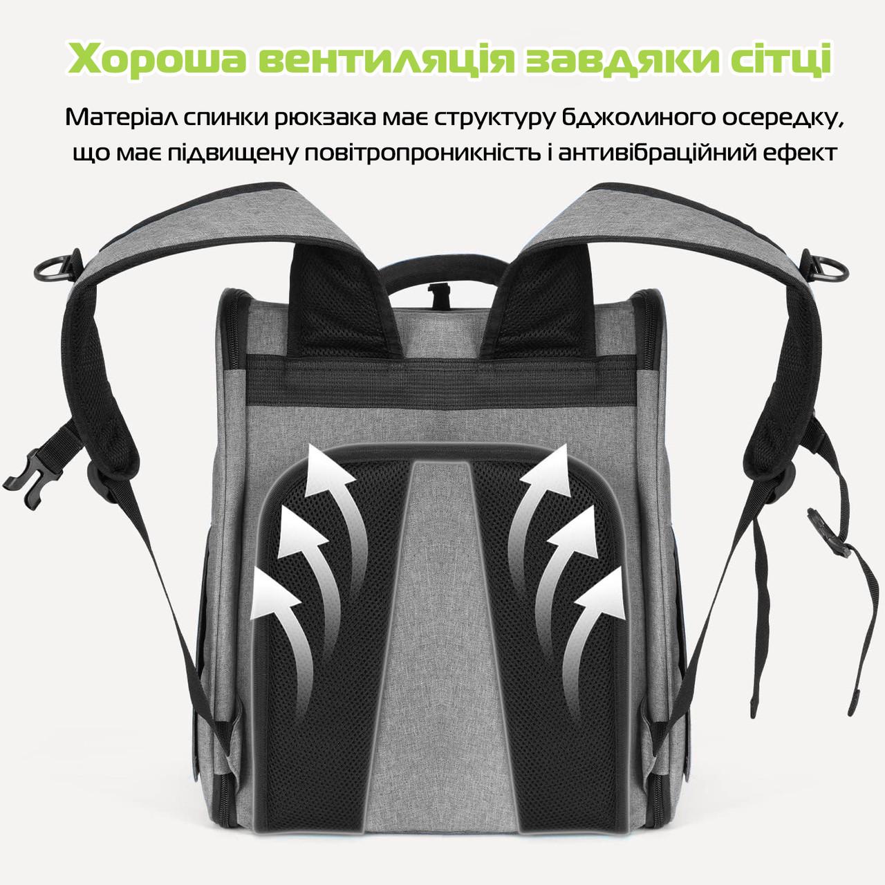 Розсувний рюкзак для перенесення домашніх тварин CosmoPet CP-44 43х28х34 см Grey (3_04877) - фото 4 Розсувний рюкзак для перенесення домашніх тварин CosmoPet CP-44 43х28х34 см Grey (3_04877) - фото 4