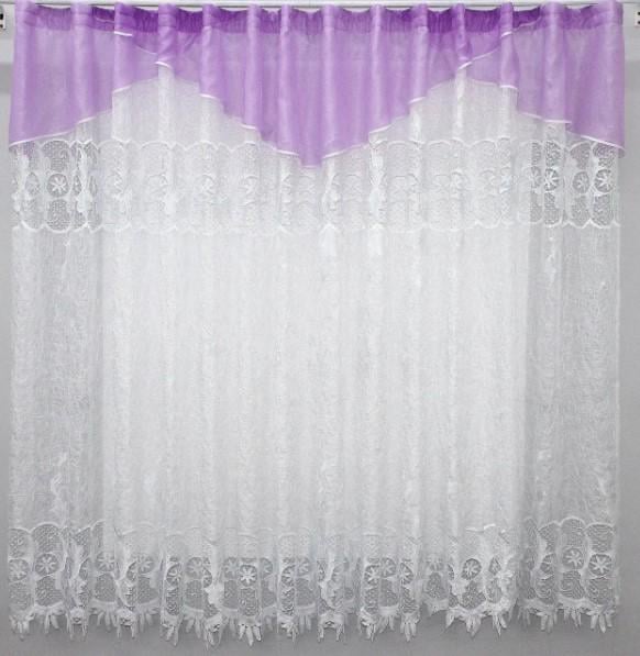 Занавеска на кухню шифон/кристалон 370х170 см Сиреневый/Белый (00к 59-337) Занавеска на кухню шифон/кристалон 370х170 см Сиреневый/Белый (00к 59-337)