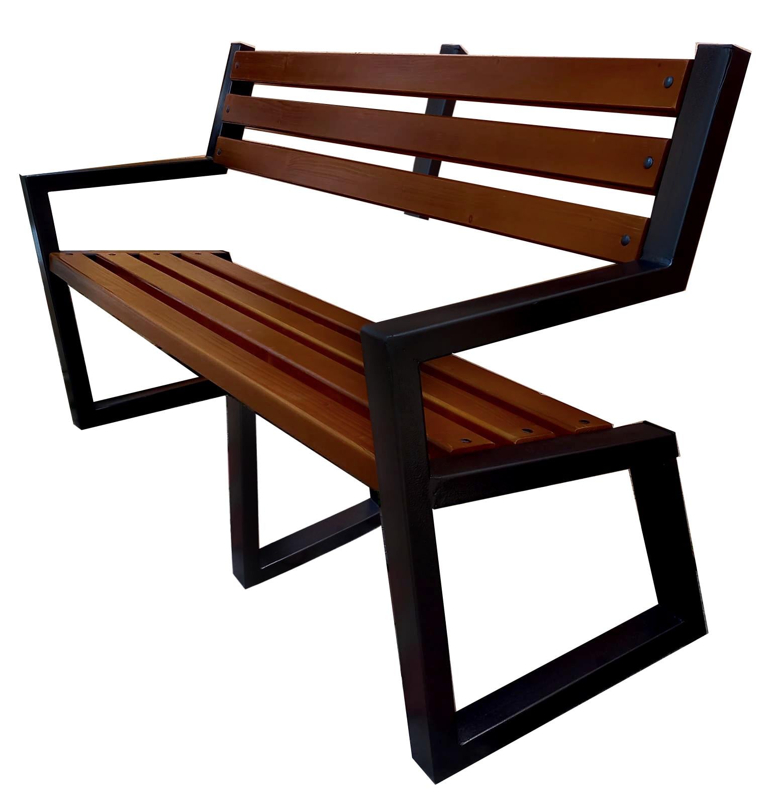 Скамейка садовая Tobi Sho Улитка в стиле лофт с подлокотниками усиленная 2,6 м Каштан