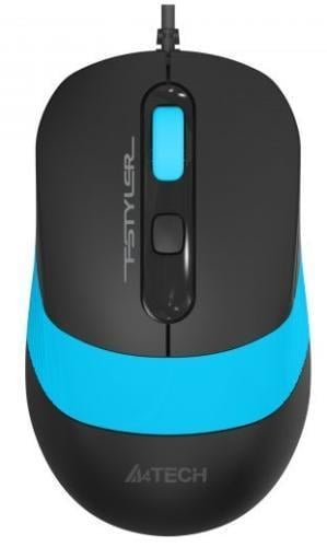 Компьютерная мышка бесшумная A4Tech Fstyler FM10S 1600 dpi USB Черный/Синий (2881181810)