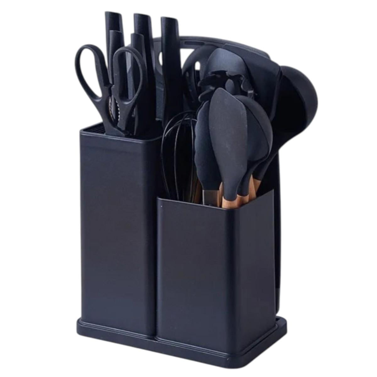 Набор кухонных принадлежностей и ножей Kitchenware Set на подставке 19 предметов (0357) Набор кухонных принадлежностей и ножей Kitchenware Set на подставке 19 предметов (0357)