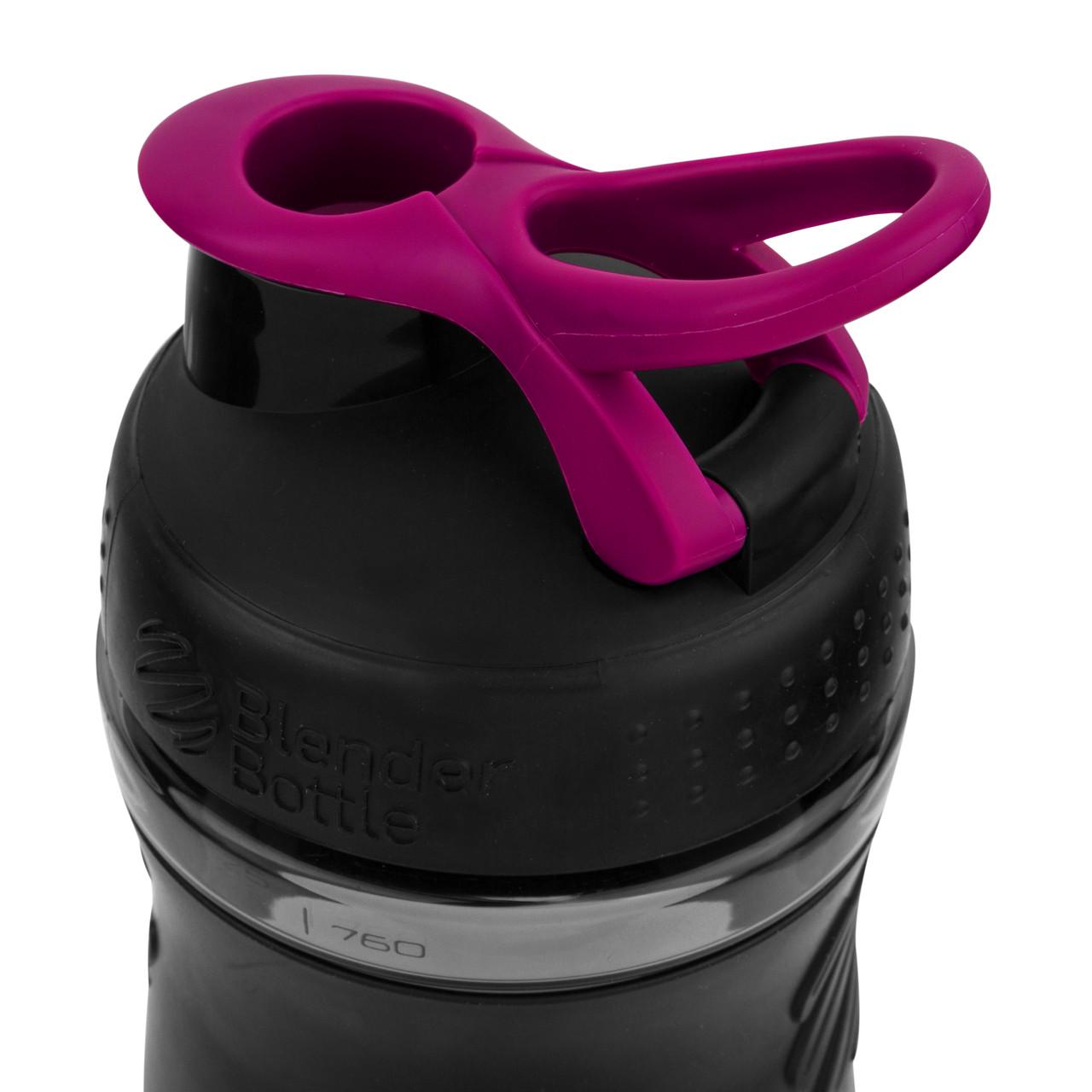 Шейкер спортивный Blender Bottle SportMixer 28 oz 820 мл Black/Pink - фото 4