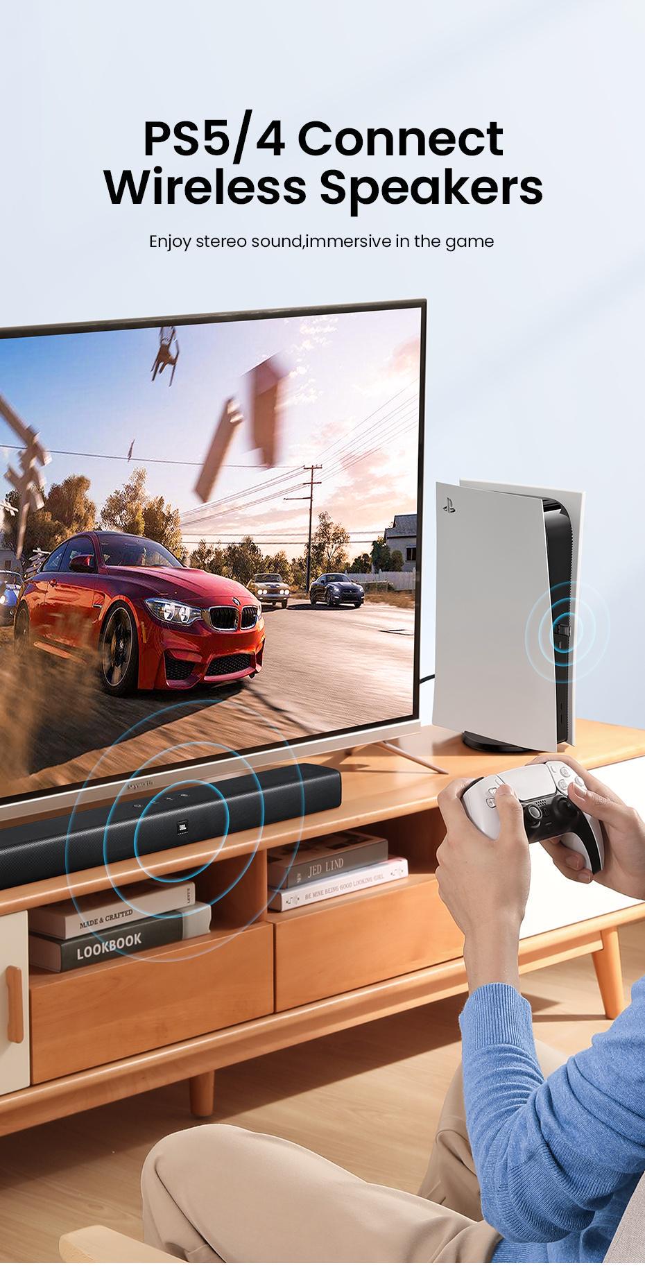 Адаптер UGREEN Bluetooth 5.0 передавач USB для PS4/4 Pro/5/Nintedo Switch/PlayStation Чорний (10928) - фото 4