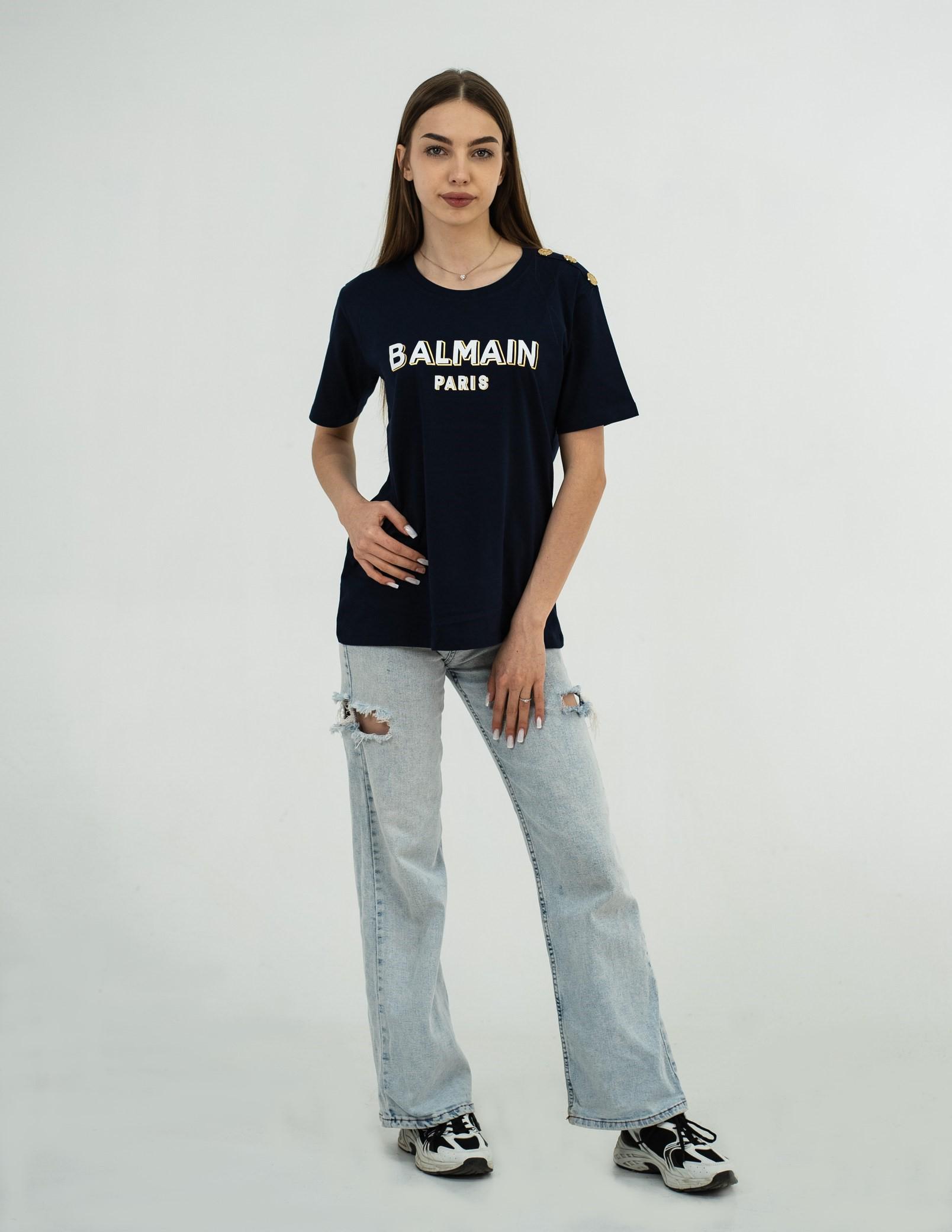 Футболка женская BALMAIN HB-51200 M Navy Blue - фото 4