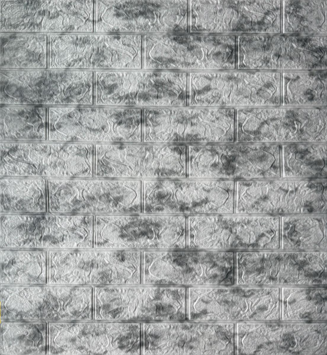 3D-панель самоклеящаяся под кирпич серо-синий мрамор 700x770x3мм (218-3)