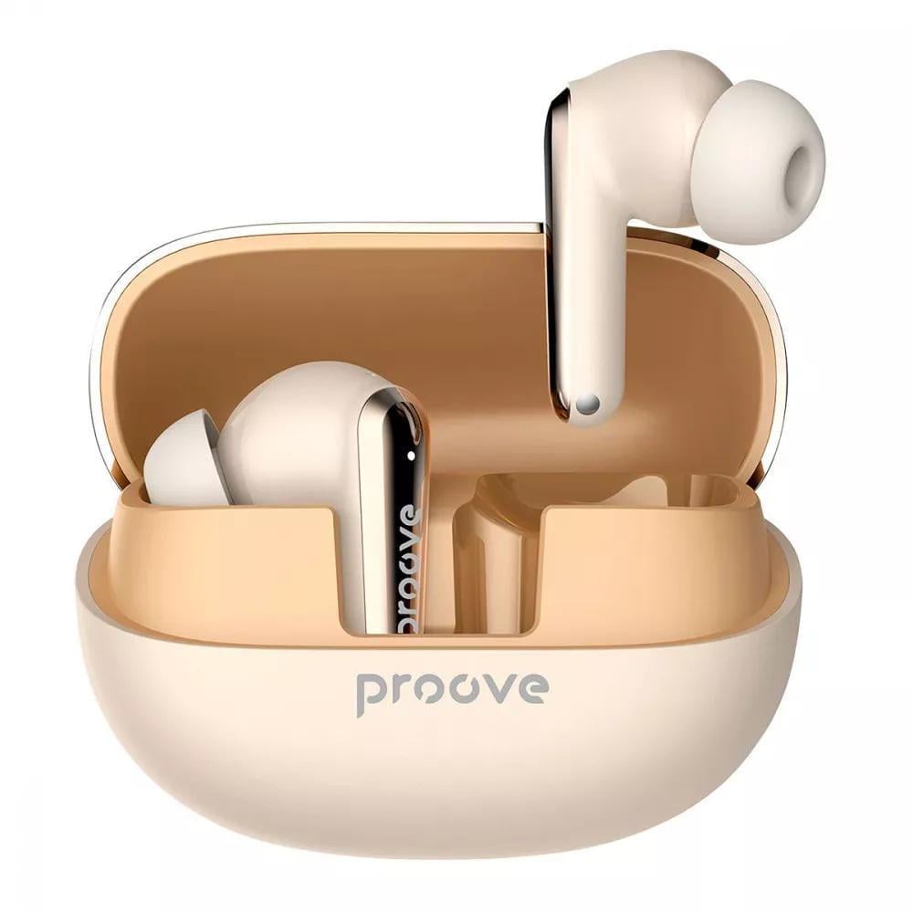 Наушники в кейсе Proove TWBL00010007 Blitz TWS с активным шумопоглощением Bluetooth 5.3 Type-C 500 мАч Бежевый (612165)