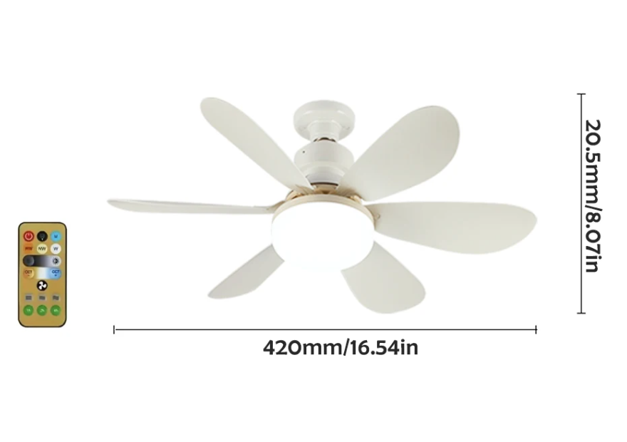 Вентилятор стельовий з підсвіткою та пультом ДК 42 см Білий (28216258) - фото 5 Вентилятор стельовий з підсвіткою та пультом ДК 42 см Білий (28216258) - фото 5