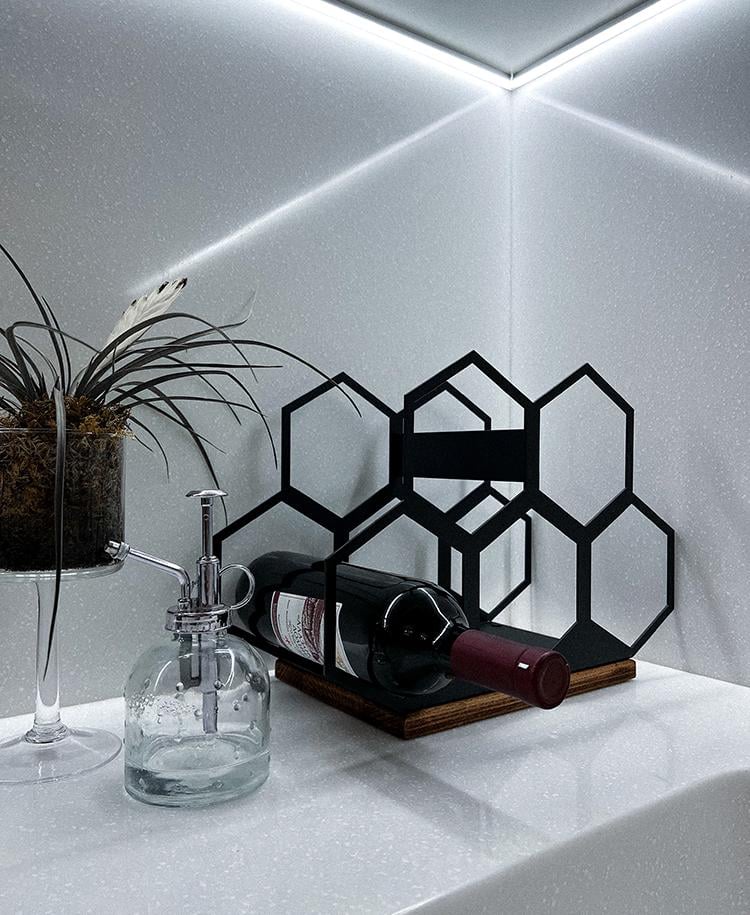 Подставка для вина NC Home Соты из деревянного основания на 5 бутылок (110227) - фото 3 Подставка для вина NC Home Соты из деревянного основания на 5 бутылок (110227) - фото 3