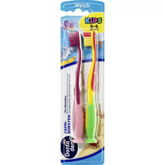 Зубная щетка детская Dontodent от 3 до 6 лет 2 шт. (00-00000384)