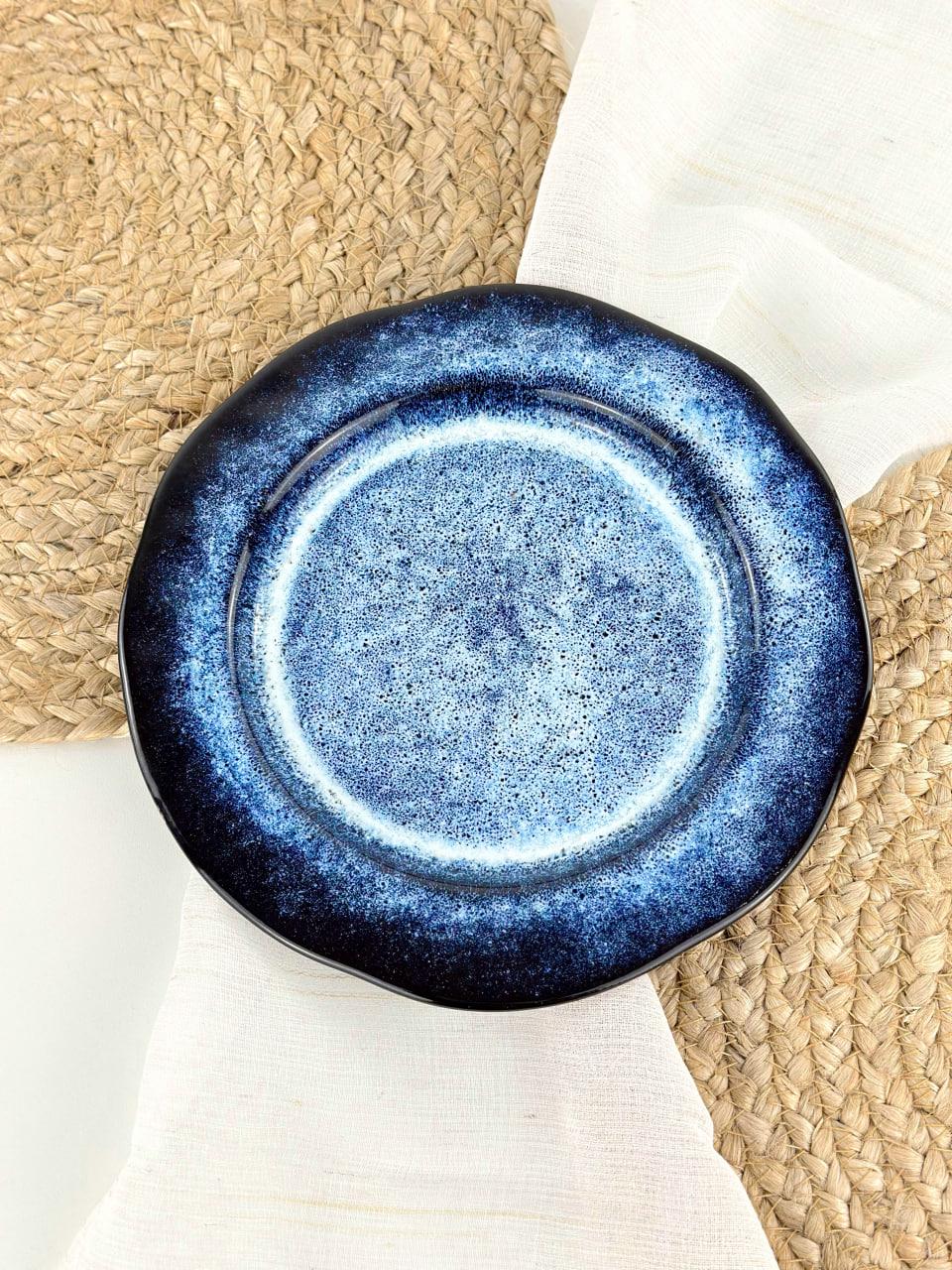 Тарелка обедняя глиняная Гражда 20 см Синий (17002-6)