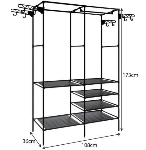 Вешалка-стойка для одежды и обуви с полками Черный - фото 2 Вешалка-стойка для одежды и обуви с полками Черный - фото 2
