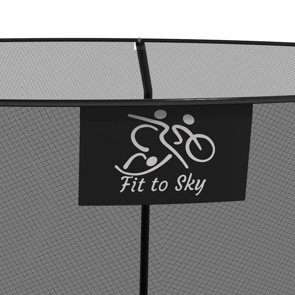 Батут FitToSky з внутрішньою сіткою та драбинкою 374 см Чорний (21320512) - фото 7