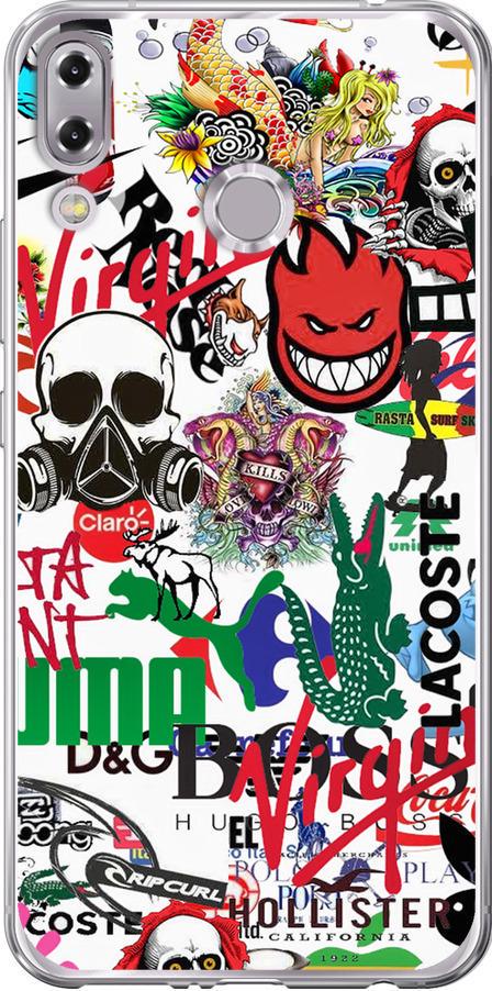 Чехол на Asus Zenfone 5 ZE620KL Many different logos (4022u-1554-42517)