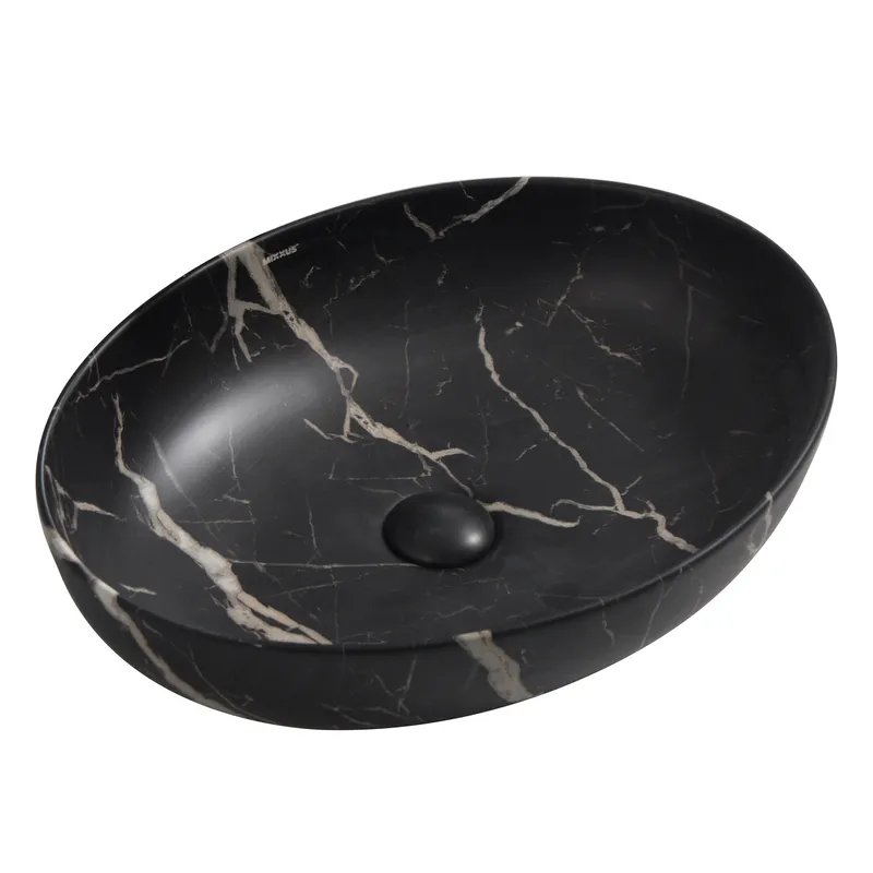 Раковина накладная MIXXUS PREMIUM ELLIPSE-0102 MARBLE 515х400х130 мм (MP6552)
