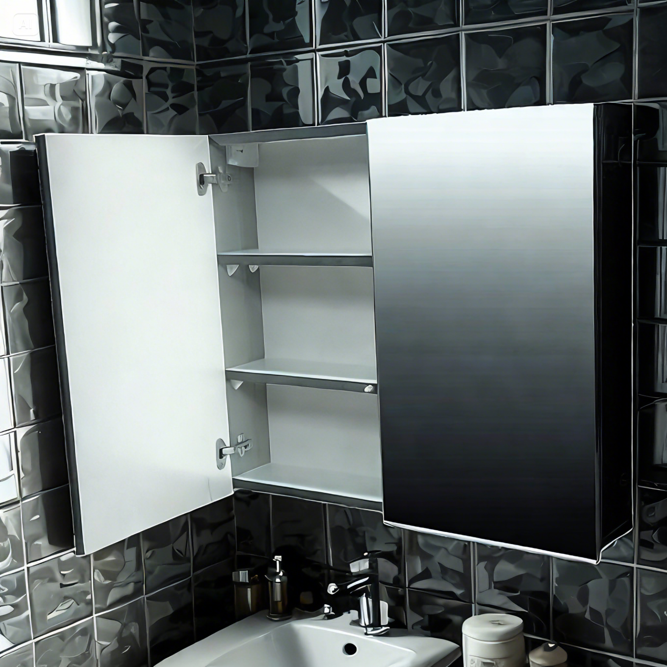 Шафа дзеркальна для ванної кімнати The MIX PL 8.2 пластикова 60 см (2347) - фото 11