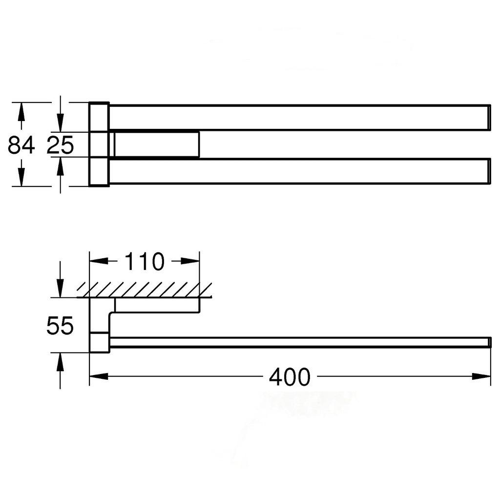 Держатель для полотенец Grohe Selection Cube 40768000 поворотный двойной Хром (111213) - фото 2 Держатель для полотенец Grohe Selection Cube 40768000 поворотный двойной Хром (111213) - фото 2