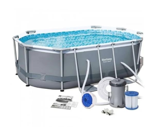 Бассейн каркасный Bestway 5614A ПВХ с фильтр-насосом 3668 л 305x200x84 см (34815640)