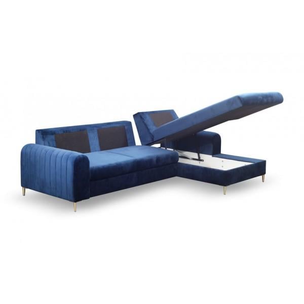 Диван угловой раскладной Monaco Perfect Home натуральное дерево ДСП/ткань Velluto 25 Синий (49562) - фото 3 Диван угловой раскладной Monaco Perfect Home натуральное дерево ДСП/ткань Velluto 25 Синий (49562) - фото 3